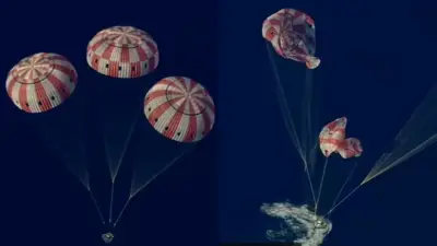 La cápsula Orion de Artemis II completa su histórico aterrizaje en la Tierra