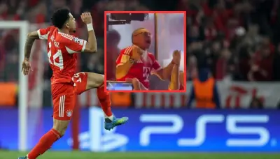 Mane Díaz celebra con locura el gol de su hijo Luis contra el Real Madrid en Champions