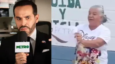 Mujer irrumpe en caravana de Abelardo de la Espriella con cartel de Petro