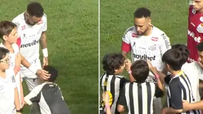 Niño besa las piernas de Neymar en muestra de admiración durante emotivo encuentro