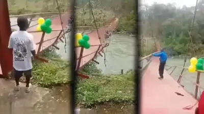 Puente peatonal colapsa segundos después de inauguración en Bagadó, Chocó