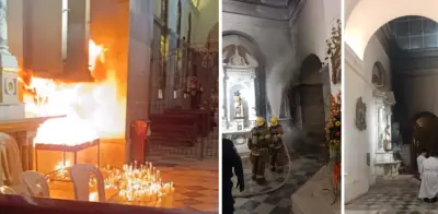 Sobrecarga de velas causa incendio en Catedral Basílica de Santa Marta durante Jueves Santo