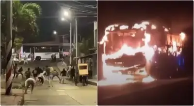 Violencia en Cartagena tras partido de Junior: Un muerto, bus incendiado y caos generalizado