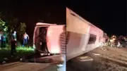 Accidente en Bogotá-La Vega: Bus con 42 pasajeros se volcó en curva crítica