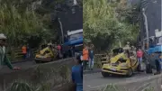 Accidente múltiple en San Cristóbal cierra vía clave del occidente de Medellín