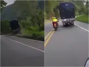 Camión con heno cae al río Cauca en Supía, Caldas: conductor de 24 años fallece