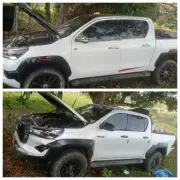 Hallan camionetas robadas con armas y equipos en zona rural de El Patía, Cauca