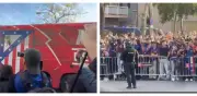 Hinchas del Barcelona atacan el bus del Atlético de Madrid antes del partido de Champions League