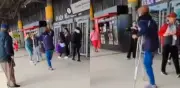 Hombre en muletas ataca con cuchillo a pasajero en Portal Tunal de TransMilenio
