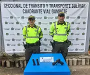 Policía incauta tres armas ilegales en controles viales de Bolívar