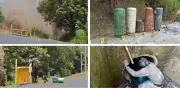 Video: detonación controlada de cinco cilindros explosivos en la vía Panamericana en Cauca