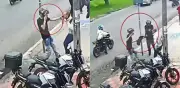Video muestra violento fleteo en Bogotá: víctima fue interceptada en paradero
