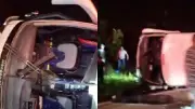 Videos muestran el accidente de bus con 42 pasajeros que volcó en vía Bogotá-La Vega