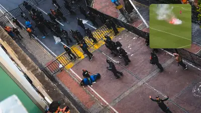 Caos en el Pascual Guerrero: bengalas y disturbios en partido del Deportivo Cali