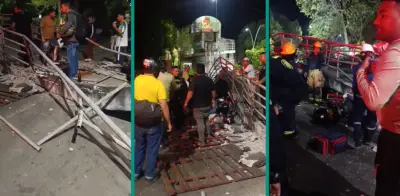 Colapsa puente peatonal en Girón: un muerto y dos heridos