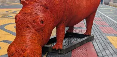 Hipopótamo gigante 'Resiliencia' se instalará en el centro de Bogotá como obra de arte público
