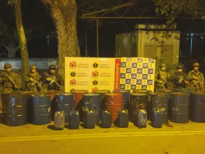 Incautan 1.030 galones de diésel ilegal en el río Magdalena en Barrancabermeja