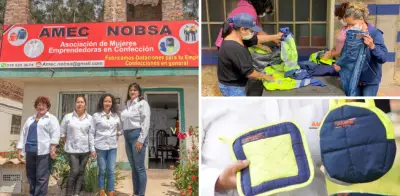 Mujeres de Nobsa transforman overoles en bolsos para desfile de moda sostenible
