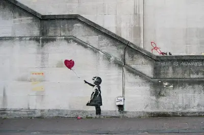 Subasta del óleo 'Niña con globo' de Banksy por hasta USD 18 millones