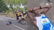 Corredor keniano sufre lesión en maratón de Cali por caer en un hueco