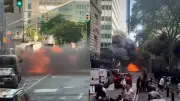 Explosión de vehículo cerca del Toro de Carga en Wall Street