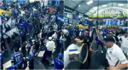 Hinchas de Millonarios arman fiesta en Brasil antes del duelo ante Sao Paulo