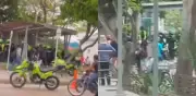 Hombre ataca con gas pimienta a patrullera en CAI de Barranquilla: intentó robar su arma