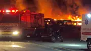 Incendio en estación de Metrolínea en Girón afecta diez buses en chatarrización