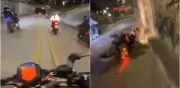 Motociclista graba su accidente en carril de TransMilenio en Bogotá
