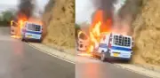 Queman vehículo del Inpec en vía entre Cesar y Norte de Santander