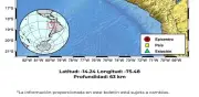 Sismo de magnitud 6,1 sacude costa sur de Perú sin reporte de víctimas