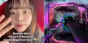 Turista japonesa en Colombia: reacción al visitar la mina de sal de Nemocón