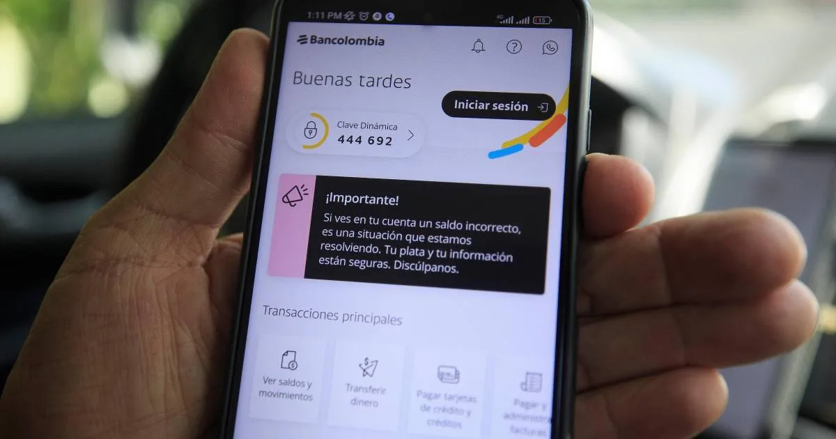 Aplicación de Bancolombia vuelve a presentar fallas este jueves 30 de abril