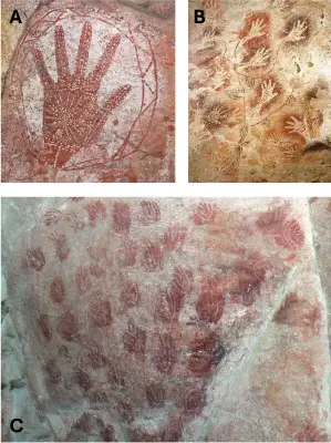 Científicas clasifican 13 tipos de huellas de manos en arte rupestre amazónico