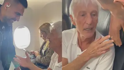 Conmovedor reencuentro entre Falcao y Pékerman en vuelo en México