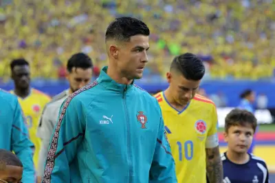 James y Cristiano: emotivo reencuentro en el túnel del Colombia vs Portugal