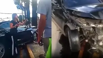 Mujer ebria atropella a dos motociclistas en concurrida vía de Guatemala