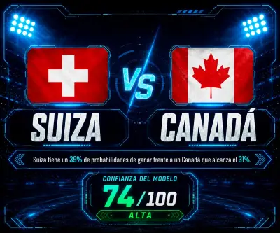Suiza tiene 39% de probabilidad de ganar a Canadá según IA de LR
