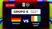 Alemania vs. Costa de Marfil EN VIVO: duelo clave por la clasificación en el Grupo E del Mundial 2026
