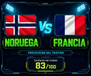 Francia, favorita ante Noruega: 56% de chances según IA