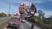 Motociclista sobrevive milagrosamente tras caer en plena vía Medellín-Bogotá