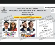 Tarjeta electoral para segunda vuelta presidencial 2026-2030