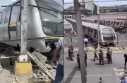 Tren del Metro de Caracas se descarrila y sale a la vía pública en Propatria