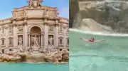 Turista que nadó en la Fontana di Trevi enfrenta multa millonaria
