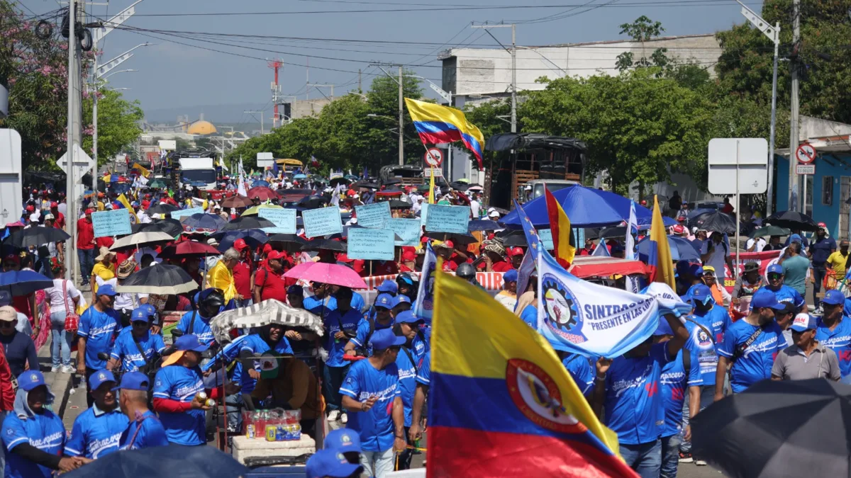 Marcha del Día del Trabajo en Barranquilla transcurrió sin incidentes y con fuerte carga política