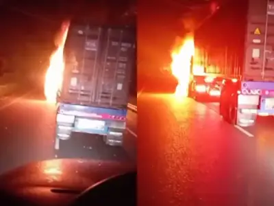 Incendian tractocamión con electrodomésticos en la vía Buenaventura-Buga; ELN sería el responsable