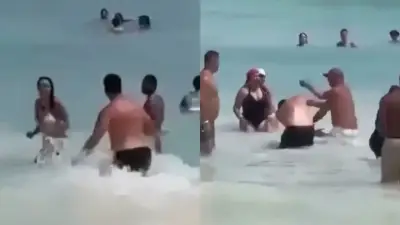 Turista golpea a mujer en playa de Isla Saona y recibe paliza de bañistas